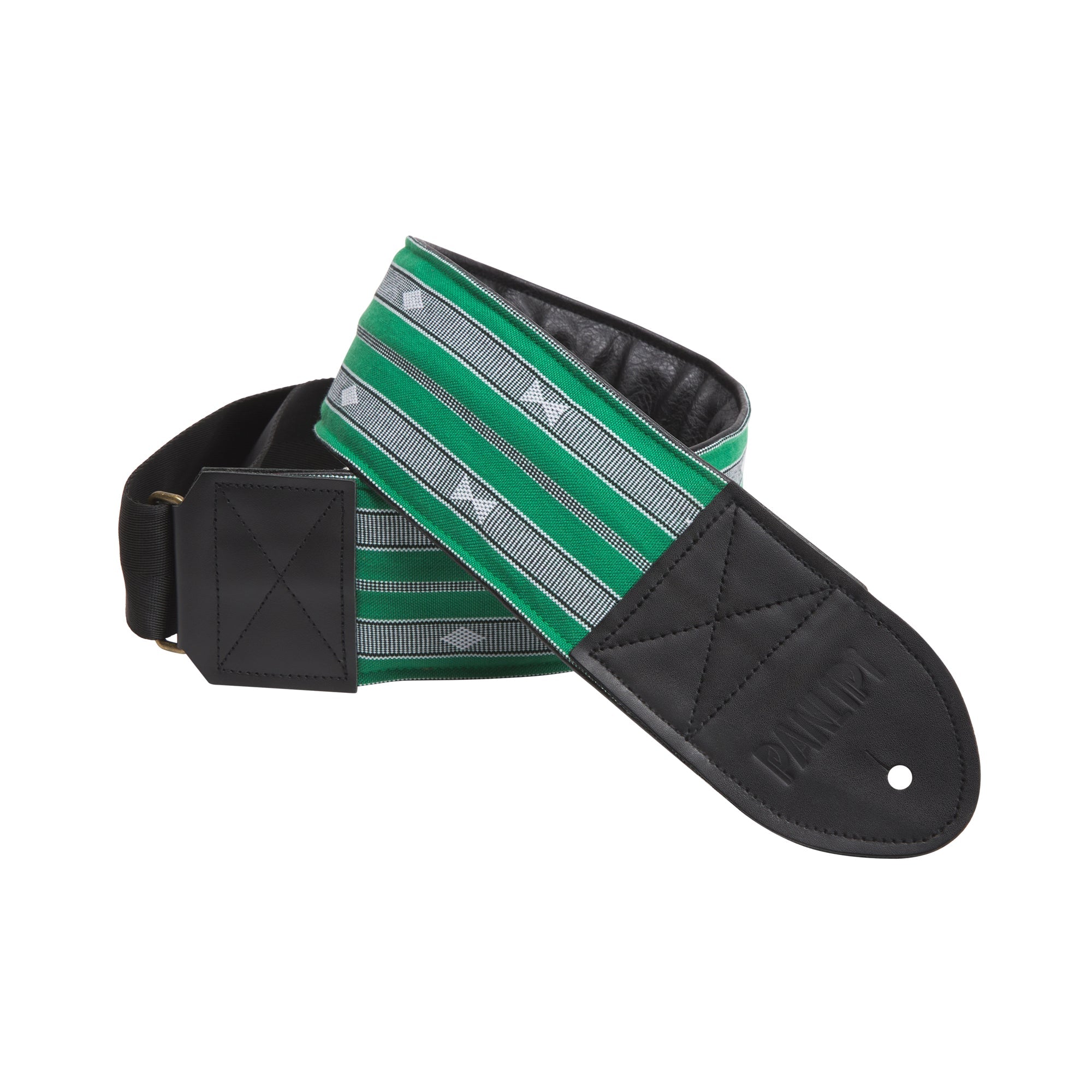 Handmade Panlipi Sagada Padded Loom Weave Audrey Bass Guitar Strap Green