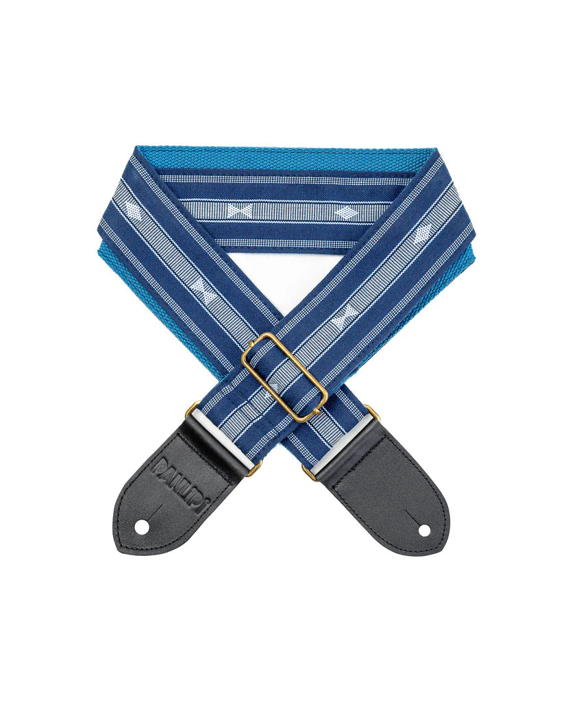 Handmade Panlipi Loom Weave Audrey Navy Blue Guitar Strap