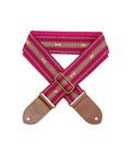 Handmade Panlipi Loom Weave Audrey Mocha Burgundy Guitar Strap