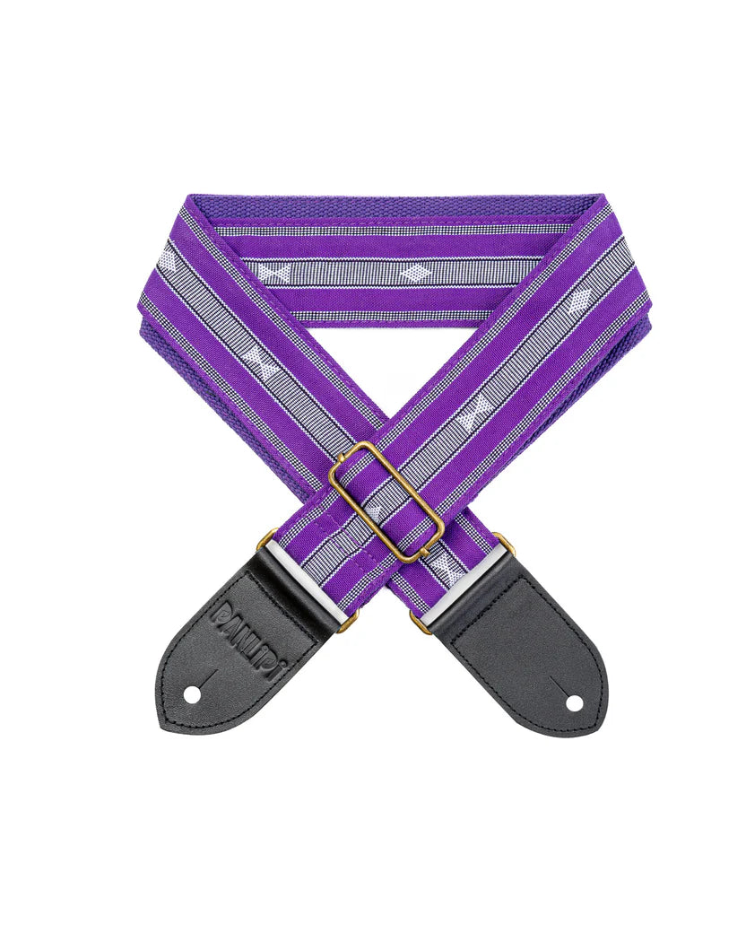 Handmade Panlipi Loom Weave Audrey Purple Guitar Strap